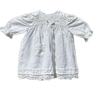 Vintage Paper White dress lace trim white 12m